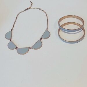 Blue and Gold T. Tahari Necklace and Bracelet Set